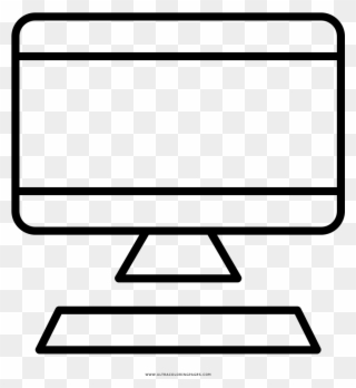 Computer Transparent Coloring Page, Printable Computer - Desktop Internet Icon Clipart
