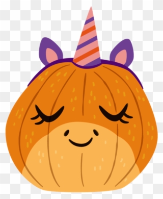 Mq Emoji Emojis Unicorn Pumpkin Halloween - ฟักทอง วัน ฮาโลวีน การ์ตูน Clipart