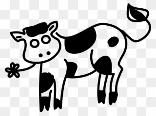 Cow Calf No Background - Black And White Transparent Background Cow Clipart