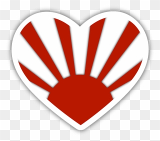 Rising Sun Red Heart Sticker - Heart Sushi Clipart