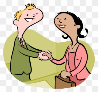 Church Business Meeting Clip Art - 2 People Saying Hello - Png Download