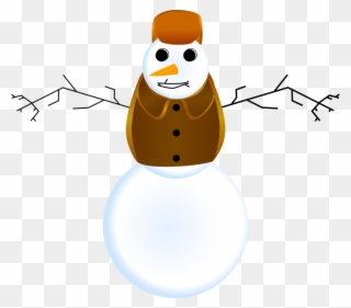 Snowman With Clothes - Snowman With Long Arms Clipart