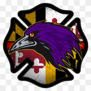 Maryland Ravens Firefighter Decal - Cruz De Malta Y Estrella De La Vida Clipart