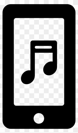 Musical Note On Phone Screen Comments - Mobile Phone Clipart