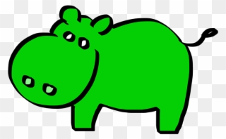 Manatee Clipart 7, Buy Clip Art - Green Hippo - Png Download
