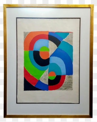 1972 Vintage Sonia Delaunay "demi Circles Couleur" - Sonia Delaunay Clipart