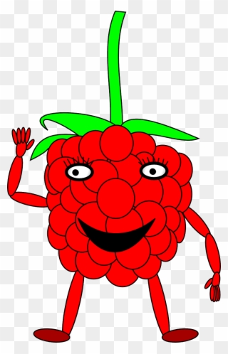 Raspberry Man Berry - Raspberry With A Face Clipart