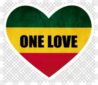 Download Rasta Heart Clipart Sticker Reggae Decal Heart - Rasta One Love Heart - Png Download