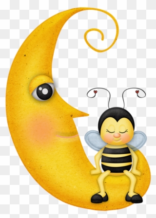 Moon ‿✿⁀○ Bumble Bee Clipart, Bumble Bees, - Мультяшный Луна Пнг - Png Download