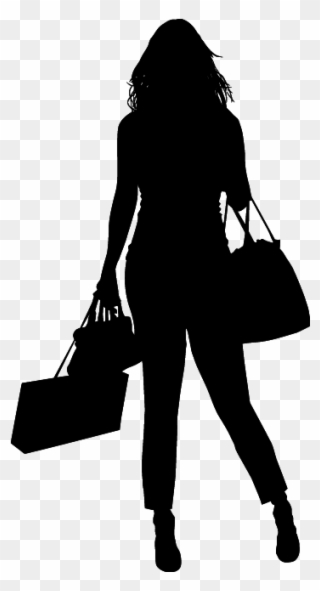 Next - Silhouette Girls With Shopping Bags Clipart