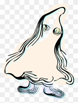 Vector Illustration Of Halloween Child Ghost Phantom, Clipart