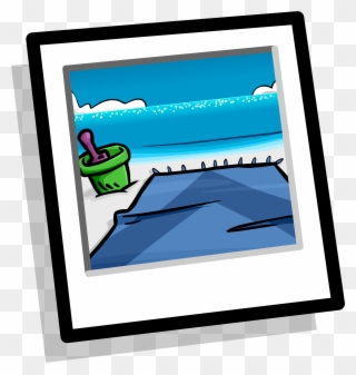 A Day At The Beach Background Icon - Club Penguin Clipart