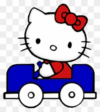 Hello Clipart Une - Hello Kitty In A Car - Png Download