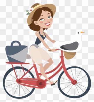 Svg Stock Netherlands Bicycle Roadster A Little Riding - Cartoon Girl On Bike Clipart