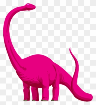 Pink Dinosaur Cliparts - Pink Long Neck Dinosaur - Png Download