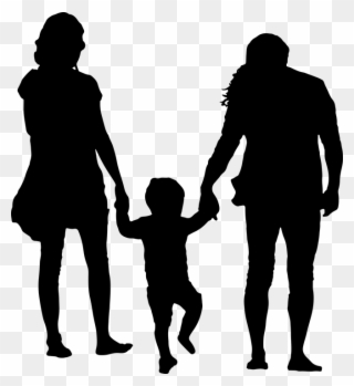 Girl And Boy Holding Hands 12, Buy Clip Art - Silhouette Family Png Transparent Png
