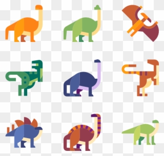 Dinosaur Collection - Dinosaur Flat Icon Clipart