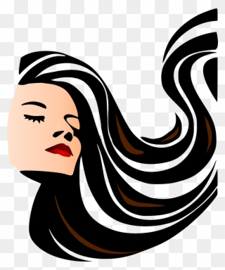 Woman Girl Brunette Beauty Face Png Image - Long Hair Clip Art Transparent Png
