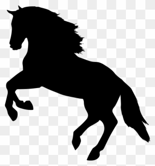 Jumping Horse Silhouette Facing Left Side View Svg - Horse Silhouette Transparent Background Clipart
