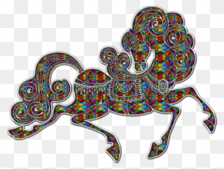 Horses Silhouettes - Орнамент Лошадь Clipart