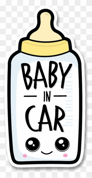 Bottle Baby In Car Decal - Car Clipart