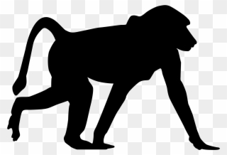 Monkey Silhouette 13, Buy Clip Art - Babouin Silhouette - Png Download