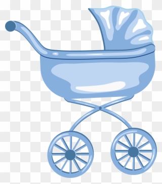 Blue Baby Carriage Clipart - Child - Png Download