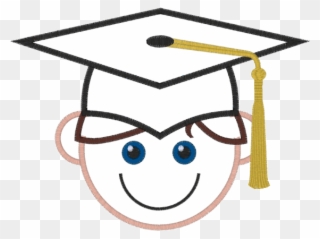 Graduation Mortar Board Boy Applique - Graduation Clipart