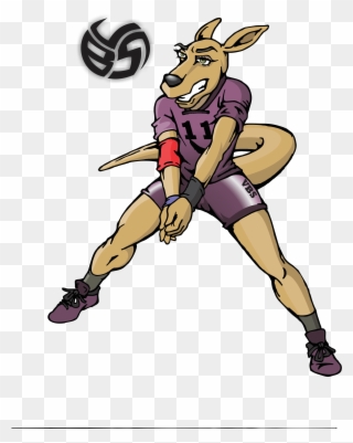Meet Resee The Kangaroo And Passing Specialist On Volleybragswag's - Volleyball Logo Kangaroo Clipart