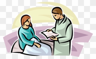 Receives Checkup Image Illustration - Vector Graphics Clipart