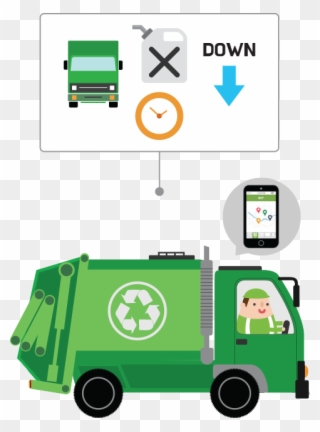 Collection Requires Less Trucks, Fuel, And Time, Reducing - Waste Clipart