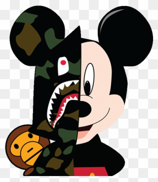 Clip Royalty Free Download Collection Of Wallpaper - Bape Mickey - Png Download
