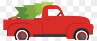 Christmas Truck With Tree Clipart - Png Download