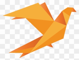 Stickers Origamis Oiseau Orange Moderne Design - Palomas De Papel Png Clipart