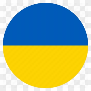 Rounded Flat Country Collection - Ukraine Flag Circle Png Clipart