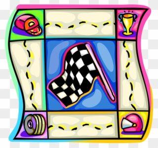 Vector Illustration Of Checkered Or Chequered Flag Clipart