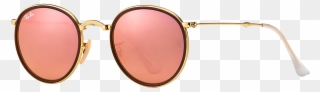 Ray Ban Sonnenbrille Rose - Ray Ban Round Metal Folding Pink Clipart