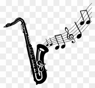 Vinilo Decorativo Saxof U00f3n Trombone Clip Art Shrug - Saxophone With Notes Coming Out - Png Download