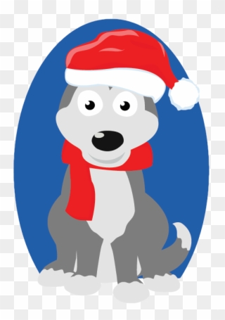 Christmas Siberian Husky - Clipart Puppys Christmas Png Transparent Png