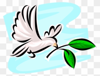 Vector Illustration Of Dove Of Peace Bird Secular Symbol - Png Desenho De Pomba Da Paz Clipart