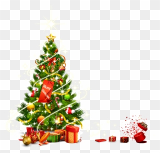 Christmas Tree Vector - Christmas Tree Lights Png Clipart