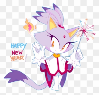 Happy New Year White Pink Mammal Vertebrate Purple - Sonic The Hedgehog Clipart
