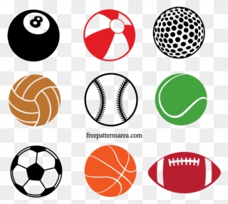 Sports Equipment Clipart Different Ball - Sports Ball Vector Png Transparent Png