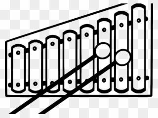 Xylophone Clipart Outline - Xylophone Black And White - Png Download