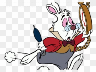 Rabbit Clipart Alice In Wonderland - Late Bunny Alice Wonderland - Png Download