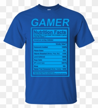 Gamer Nutrition Facts Blue Label Funny Graphic Shirt - Hamilton Shirt Im Past Patiently Waiting Clipart