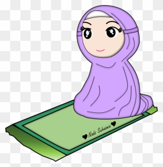 Islam Clipart Solat - Gambar Kartun Muslimah Shalat - Png Download