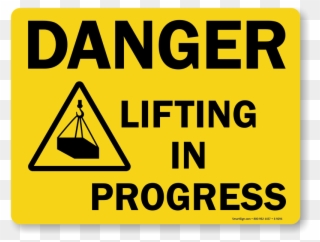 Free Download Lifting Operations Exclusion Zone Clipart - Danger Lifting In Progress - Png Download