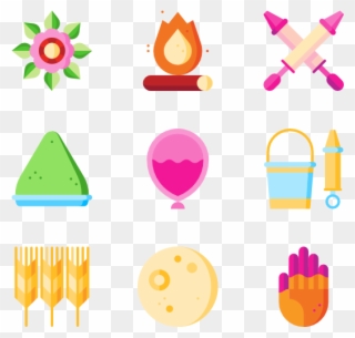 Hindu Icon Packs Vector Svg Psd - Holi Icons Png Clipart