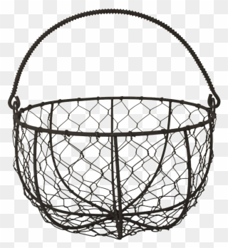 Rustic Wire Egg Basket With Handle - Streetball Clipart